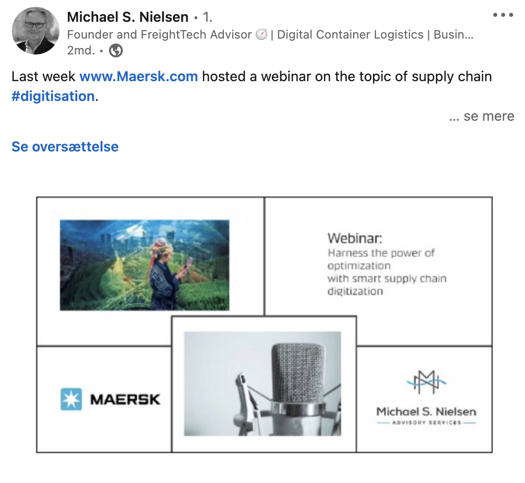 Maersk webinar on #digitisation
